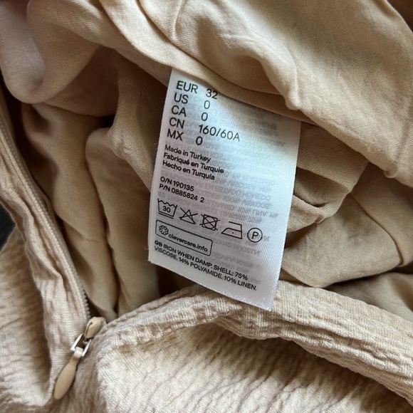 H&M Like New High Waisted Draped Skirt with Slit tan dark cream color size 0 - Picture 6 of 6